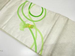 組紐模様　刺繍　名古屋帯